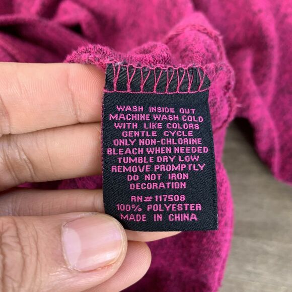 Hybrid Apparel Womens Sweatshirt Sz XXL Long Sleeve Floral Embellished Rose Red - Picture 8 of 8